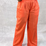 Coral Straight Linen Pants