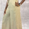 Linen Side-Slit A-Line Pants