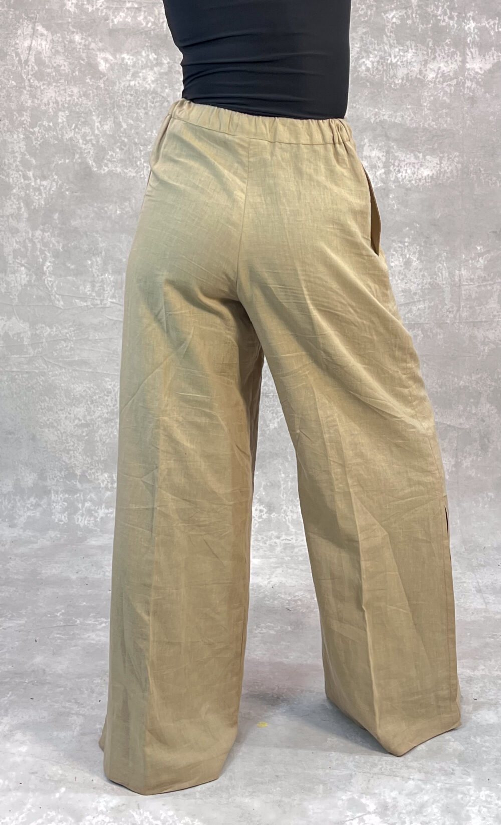 Linen Side-Slit A-Line Pants - Image 4