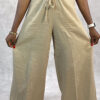 Linen Side-Slit A-Line Pants - Image 3