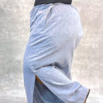 Linen Side-Slit A-Line Pants