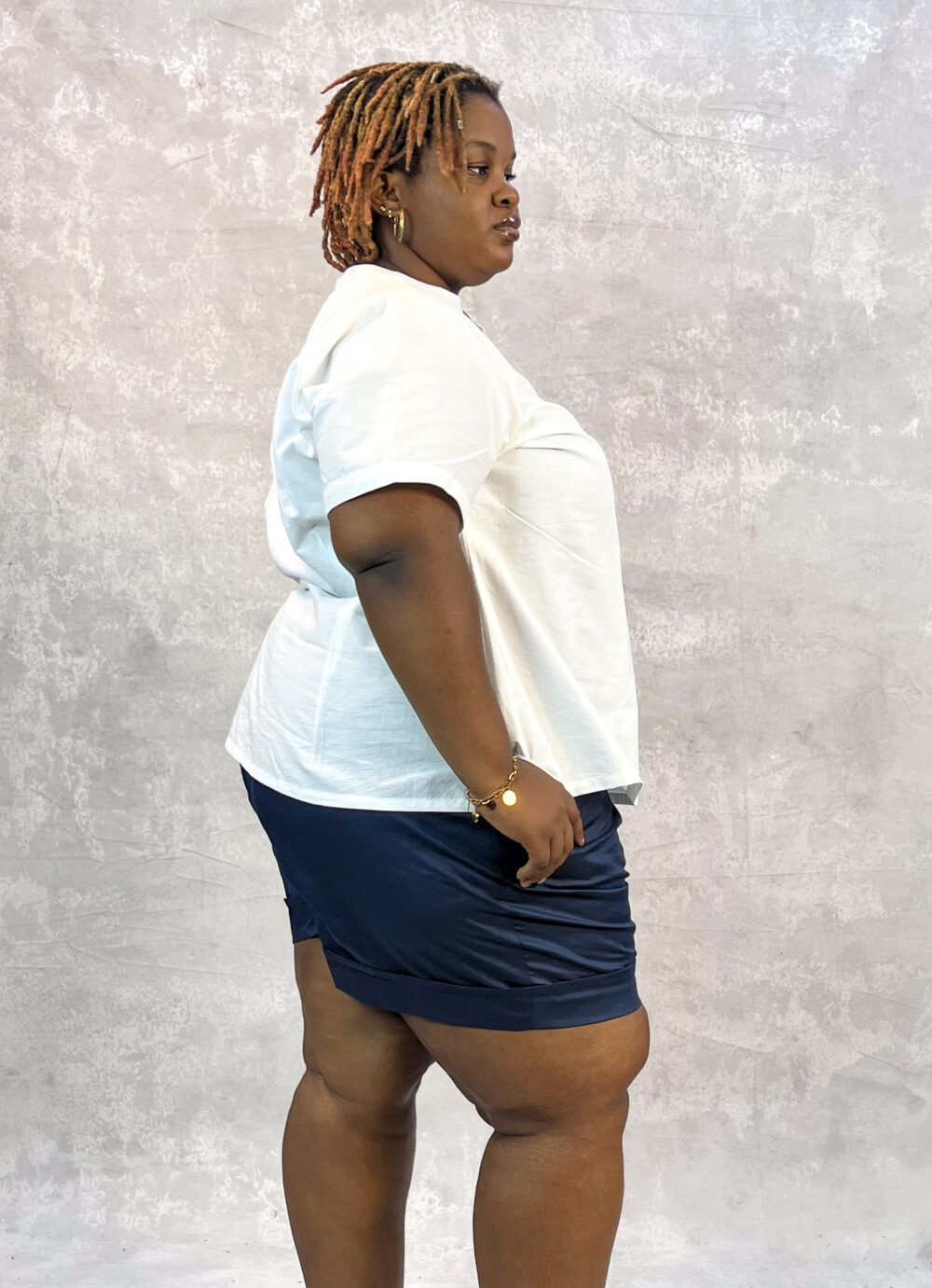 Placket White Cotton Short Sleeve Shirt - Image 3