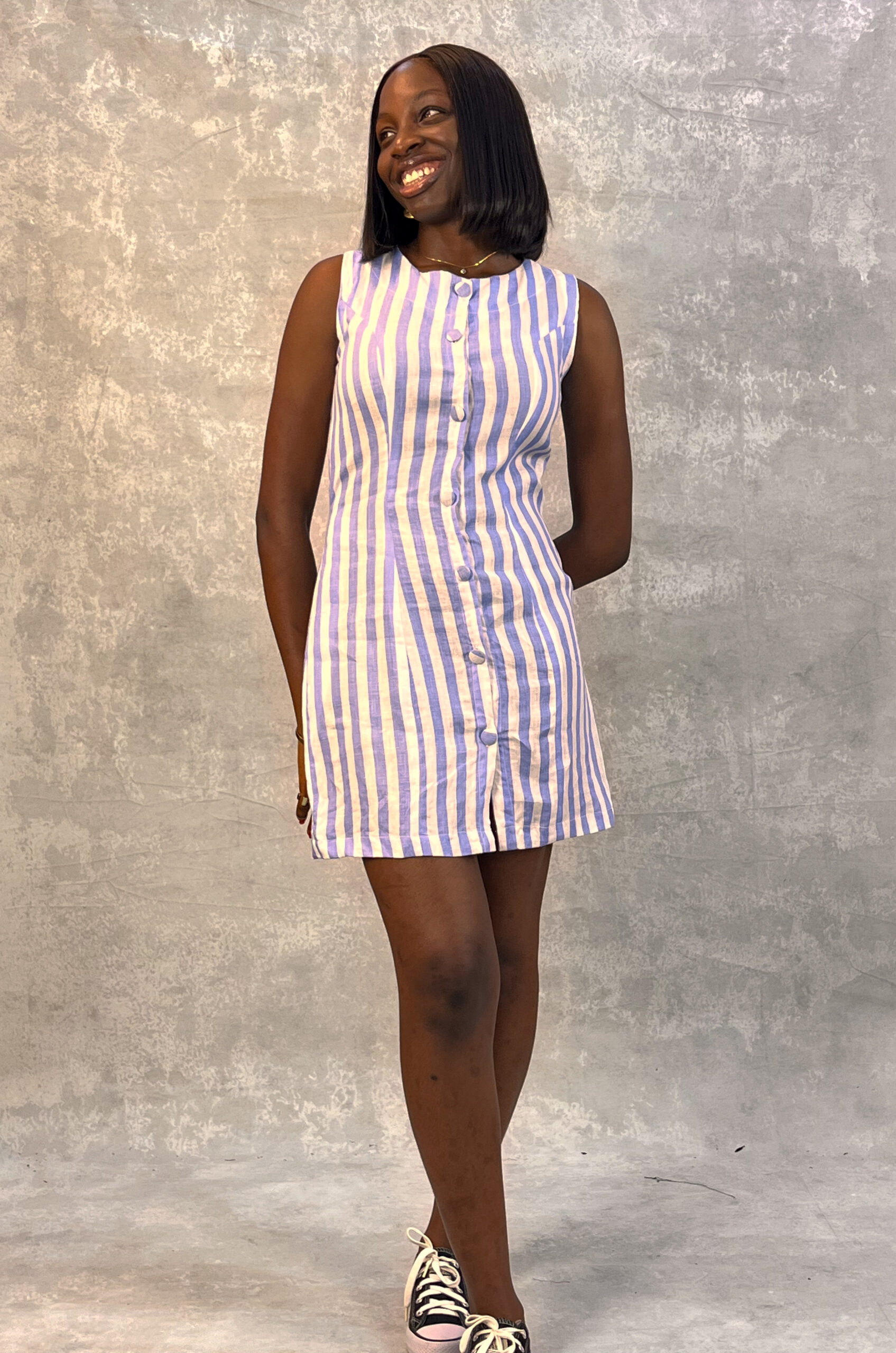 Short Shirt-Style Linen Dress